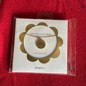 LIVE-LOVE-LAUGH Dream-y ENJOY THE LITTLE THINGS Necklace 14 Karat Gold Plated.